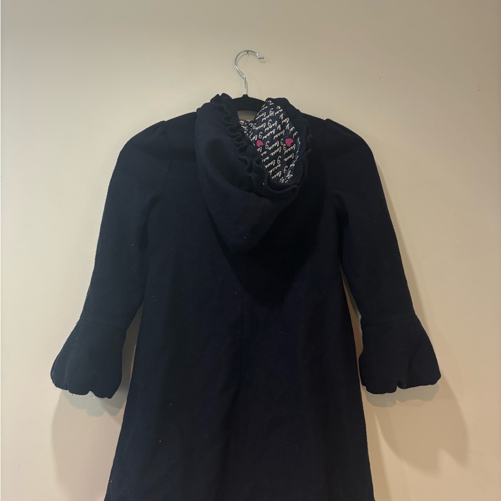 Kids navy Ruffle Coat - Picture 2 of 5